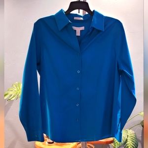 Chicos button down teal shirt